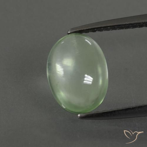 2.06ct Natural Light Green Prehnite, Oval, Transparent
