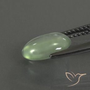 Prehnite Gemstone in 9.9 x 7.4 mm Size for Sale, Prehnite Stone in Light Green Color