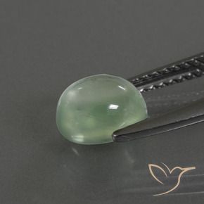 Prehnite Gemstone in 7.3 x 6.2 mm Size for Sale, Prehnite Stone in Warm Green Color