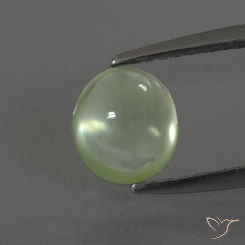1.50ct Natural Pale Lime Green Prehnite, Oval, Transparent