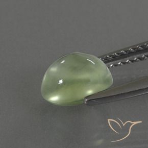 Prehnite Gemstone in 7.2 x 6.5 mm Size for Sale, Prehnite Stone in Pale Lime Green Color