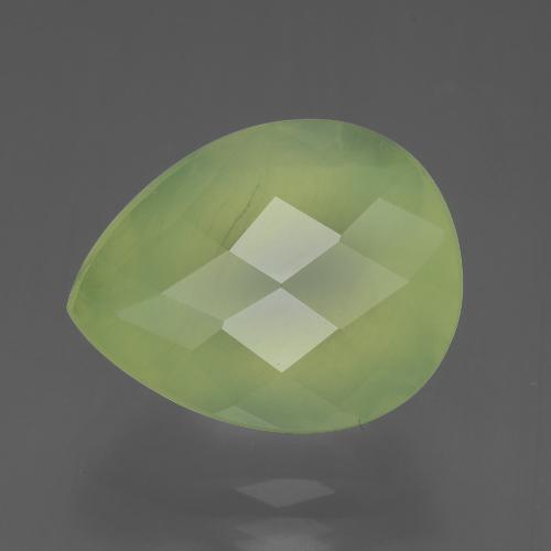 Medium Green Prehnit Edelstein - 7ct Birnen Schachbrett (ID: 406409)