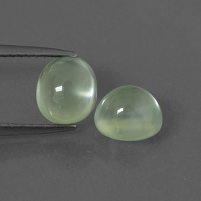 Light Pear Green Prehnite Gem - 1.8ct Oval Cabochon (ID: 407468)