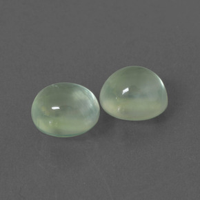 3.64 ctw Green Prehnite Stones, Natural Prehnite in Oval Cabochon Shape for Sale