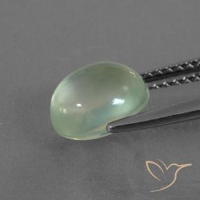 Prehnite Gemstone in 8.3 x 7 mm Size for Sale, Prehnite Stone in Light Pear Green Color