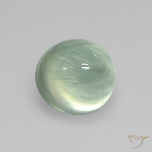 3.14 ct Green Prehnite Stone, Natural Prehnite in Oval Cabochon Shape for Sale