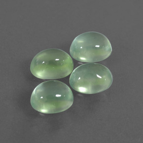 5.75 ct Green Prehnite Gemstone, Prehnite Gem in Oval Cabochon Shape for Sale.