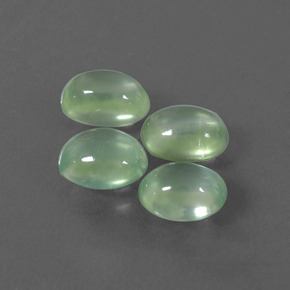 4.87 ct Green Prehnite Stone, Natural Prehnite in Oval Cabochon Shape for Sale
