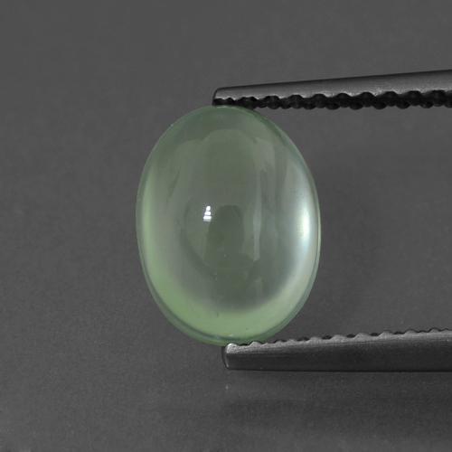Light Green Prehnite Gem - 2.3ct Oval Cabochon (ID: 407592)