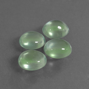 Светло-зеленый Пренит Камень - 1.4ct Овал Кабошон (ID: 407674)