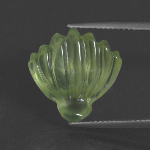 Warm Green Prehnite Gem - 10.3ct Carved Fruit (ID: 418036)
