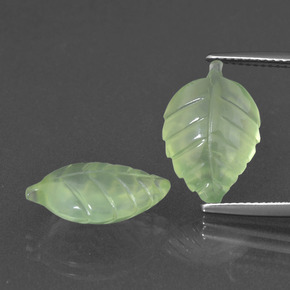 6.2ct Carved Leaf Green Prehnite Gem for sale 6.2ct Carved Leaf Green Prehnite Gem (ID: 418156)