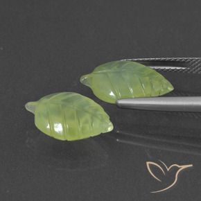 Prehnite Gemstones in 15 x 10 mm (calibrated) Size for Sale, Prehnite Stones in Lime Green Color