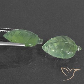 Prehnite Gemstones in 15.2 x 10.9 mm Size for Sale, Prehnite Stones in Pale Pear Green Color