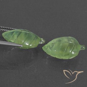 Prehnite Gemstones in 15.8 x 10.3 mm Size for Sale, Prehnite Stones in Yellow Green Color