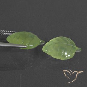 Prehnite Gemstones in 15.3 x 11.1 mm Size for Sale, Prehnite Stones in Yellow Green Color