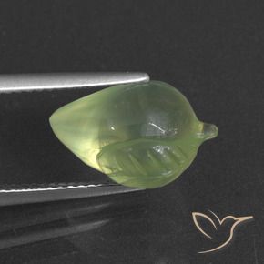 Prehnite Gemstone in 13.7 x 10.1 mm Size for Sale, Prehnite Stone in Medium Green Color