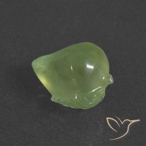 6.02 ct Green Prehnite Stone, Natural Prehnite in Carved Fruit Shape for Sale