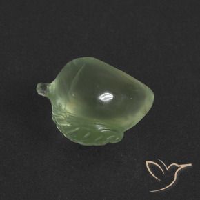 4.68 ct Green Prehnite Stone, Natural Prehnite in Carved Fruit Shape for Sale
