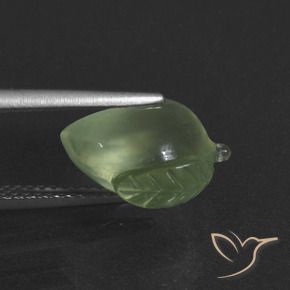 Prehnite Gemstone in 12.6 x 9.5 mm Size for Sale, Prehnite Stone in Pale Yellowish Green Color