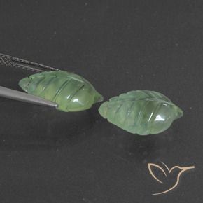 Prehnite Gemstones in 14 x 9 mm (calibrated) Size for Sale, Prehnite Stones in Light Pear Green Color