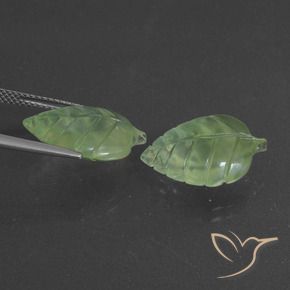 Prehnite Gemstones in 17.8 x 12.3 mm Size for Sale, Prehnite Stones in Medium Green Color
