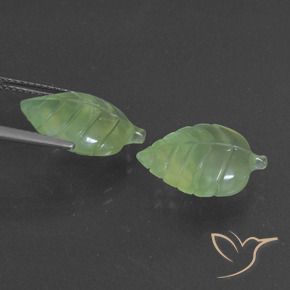 Prehnite Gemstones in 16.5 x 11.4 mm Size for Sale, Prehnite Stones in Medium Green Color
