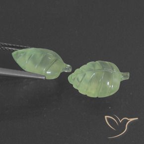 Prehnite Gemstones in 13.4 x 8.5 mm Size for Sale, Prehnite Stones in Pale Pear Green Color