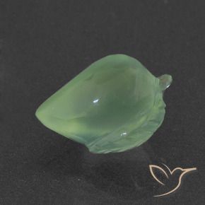 6.51 ct Green Prehnite Stone, Natural Prehnite in Carved Fruit Shape for Sale