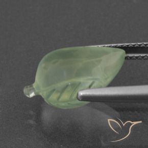 Prehnite Gemstone in 15 x 10 mm (calibrated) Size for Sale, Prehnite Stone in Medium Green Color