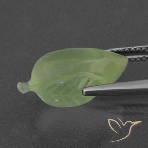 Prehnite Gemstone in 17.1 x 11.1 mm Size for Sale, Prehnite Stone in Medium Green Color