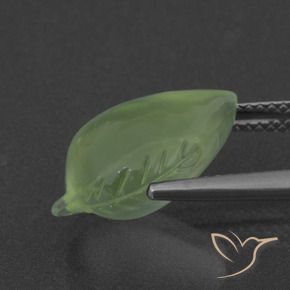 Prehnite Gemstone in 15.9 x 10.2 mm Size for Sale, Prehnite Stone in Medium Green Color