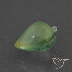 5.23 ct Green Prehnite Stone, Natural Prehnite in Carved Fruit Shape for Sale