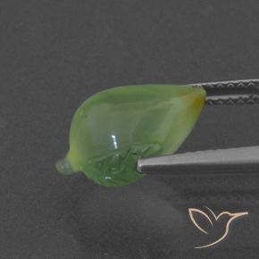 Prehnite Gemstone in 14 x 9 mm (calibrated) Size for Sale, Prehnite Stone in Warm Green Color