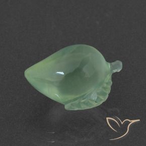 6.25 ct Green Prehnite Stone, Natural Prehnite in Carved Fruit Shape for Sale