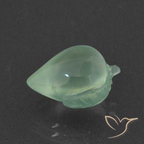 5.58 ct Green Prehnite Stone, Natural Prehnite in Carved Fruit Shape for Sale