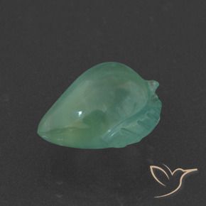 5.79 ct Green Prehnite Stone, Natural Prehnite in Carved Fruit Shape for Sale