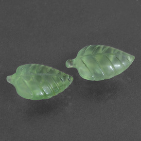 11.01 ctw Green Prehnite Stones, Natural Prehnite in Carved Leaf Shape for Sale