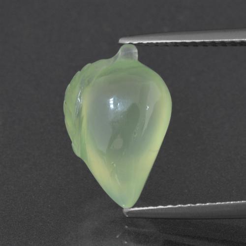 Verde lima pálido Prehnite Gema - 5.4ct Fruta tallada (ID: 418292)