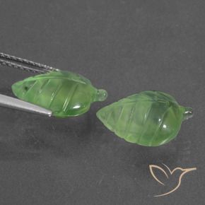 Prehnite Gemstones in 13.3 x 9.5 mm Size for Sale, Prehnite Stones in Lime Green Color