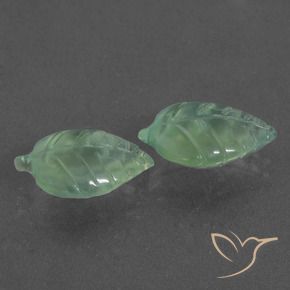 9.91 ctw Green Prehnite Stones, Natural Prehnite in Carved Leaf Shape for Sale