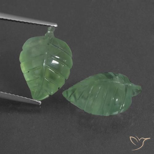 13 ct Carved Prehnite, 16.2 x 11.2 mm From South Africa, Photo A
