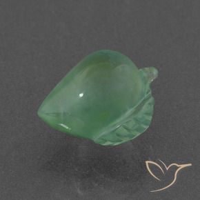 6.76 ct Green Prehnite Stone, Natural Prehnite in Carved Fruit Shape for Sale
