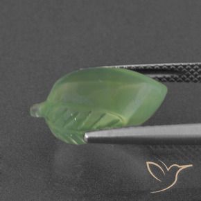 Prehnite Gemstone in 14.8 x 10.5 mm Size for Sale, Prehnite Stone in Medium Green Color