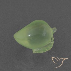 5.90 ct Green Prehnite Stone, Natural Prehnite in Carved Fruit Shape for Sale