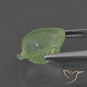 Prehnite Gemstone in 13.4 x 10 mm Size for Sale, Prehnite Stone in Yellow Green Color