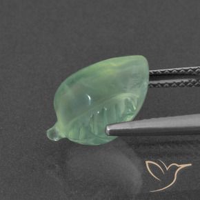 Prehnite Gemstone in 13.3 x 9.5 mm Size for Sale, Prehnite Stone in Light Pine Green Color