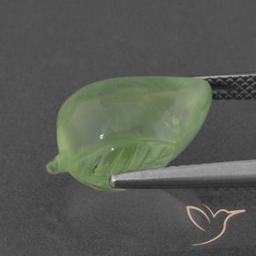Prehnite Gemstone in 15.3 x 10.9 mm Size for Sale, Prehnite Stone in Pale Lime Green Color