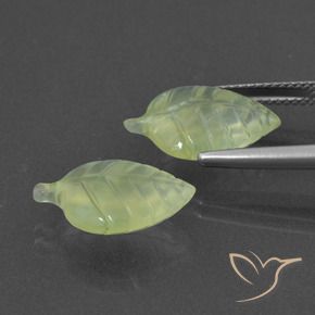 Prehnite Gemstones in 15.8 x 10.9 mm Size for Sale, Prehnite Stones in Lime Green Color