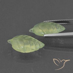Prehnite Gemstones in 16 x 9.7 mm Size for Sale, Prehnite Stones in Lime Green Color